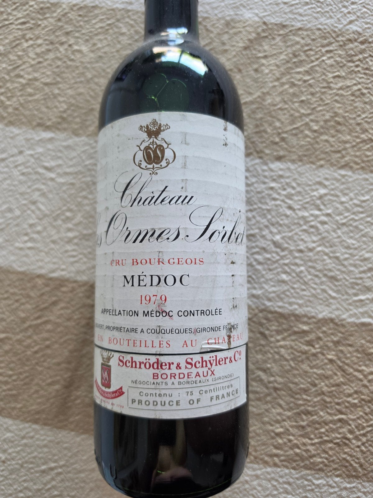 Château les Ormes Sorbet Médoc 1979 - Rode Wijn, Frankrijk, Nieuw, Ophalen of Verzenden, Rode wijn