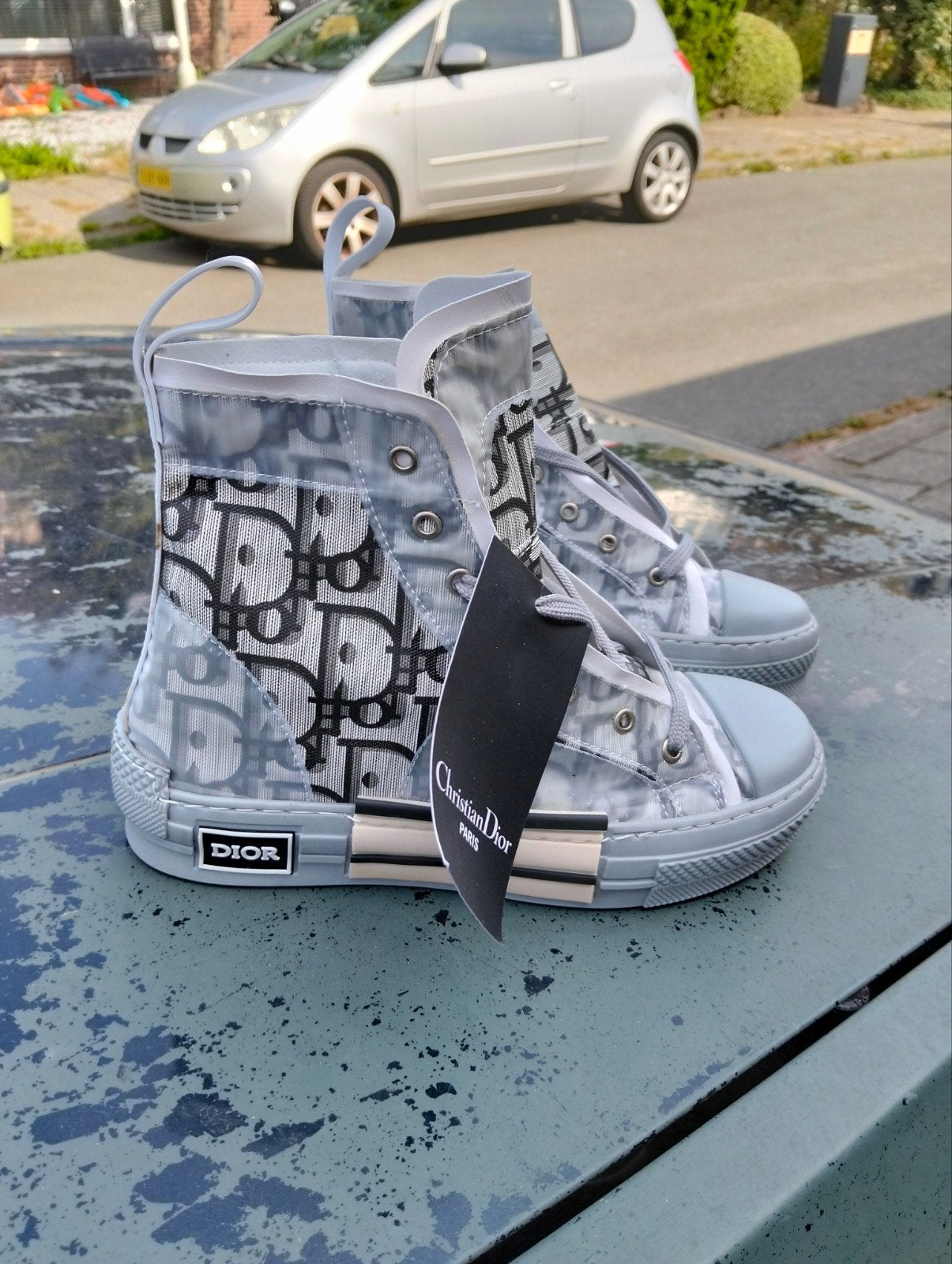 Dior High-Top Sneakers - Grijs/Zwart nieuw, Verzenden, Grijs, Dior, Sneakers of Gympen