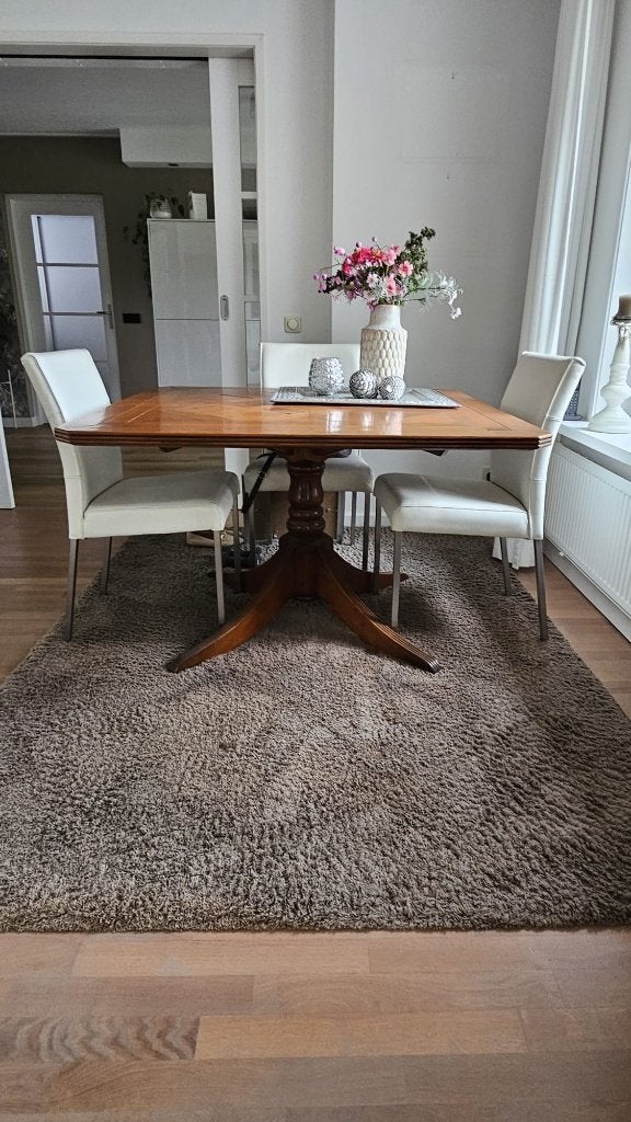 Vierkante eettafel massief eiken 120cm, Ophalen, Klassiek, Zo goed als nieuw, Vijf personen of meer