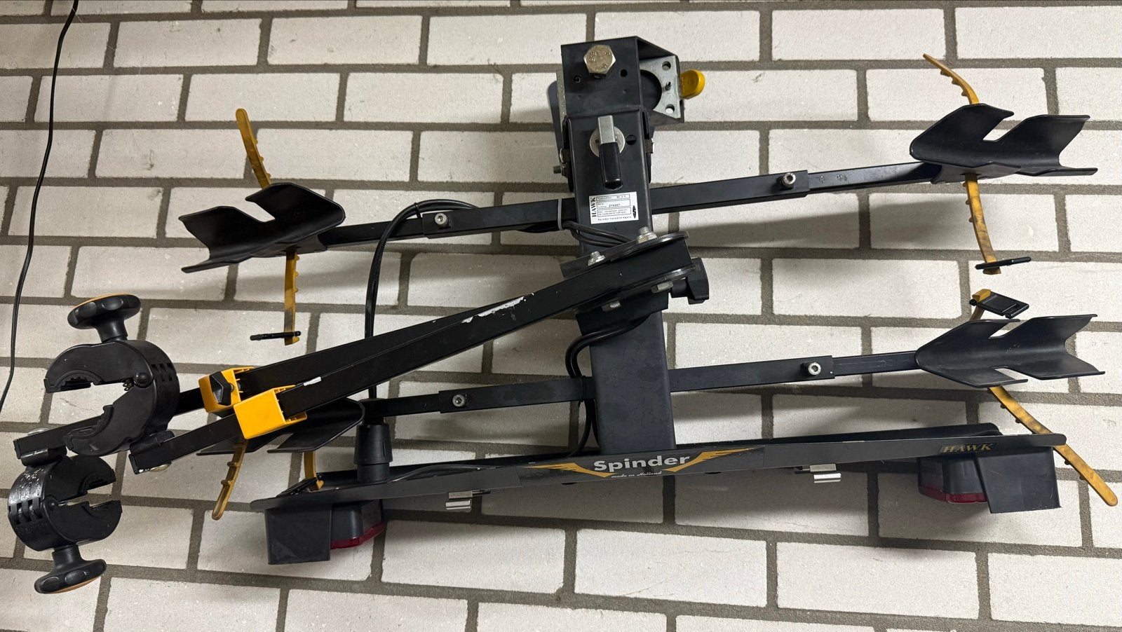Kantelbare Spinder fietsendrager voor 2 niet-elektrische fie, Ophalen, 2 fietsen, Gebruikt, Trekhaakdrager