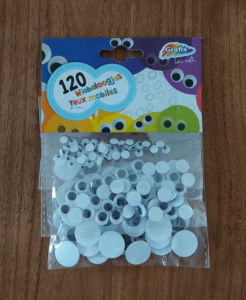 120 stuks verschillende zelfklevende wiebeloogjes, Zelfklevend, Nieuw, Ophalen of Verzenden, Kunststof