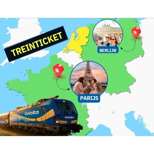 4 Kruidvat treinkaartjes Parijs, Berlijn of Antwerpen, Tickets en Kaartjes, Eén persoon, Trein, Met bestemming of datum
