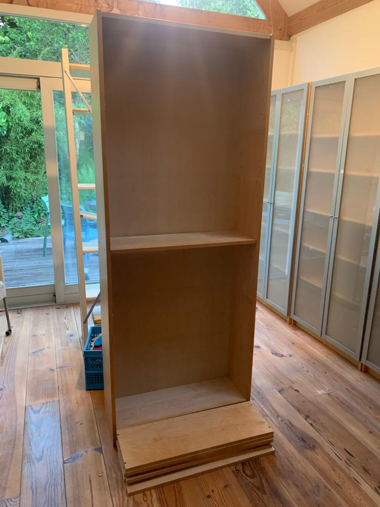 IKEA Billy Boekenkasten 3 stuks - licht hout, Ophalen, Met plank(en), Gebruikt, 200 cm of meer