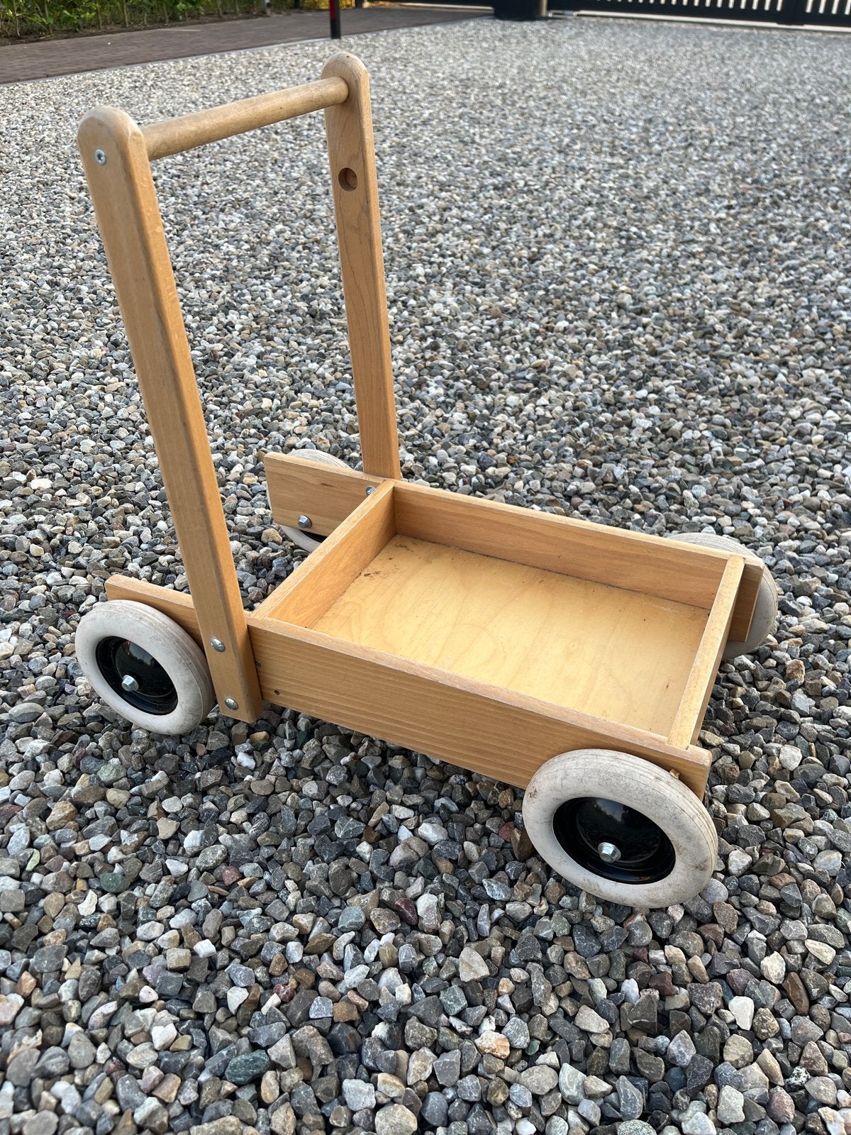Houten loopwagen met bakje, Ophalen, Gebruikt, Jongen of Meisje