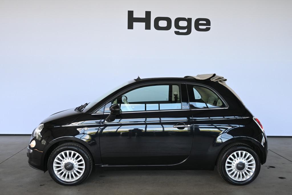 Fiat 500C 1.2 Lounge Cabrio Airco Navigatie Lichtmetaal Goed, Euro 5, Gebruikt, 4 cilinders, Leder en Stof