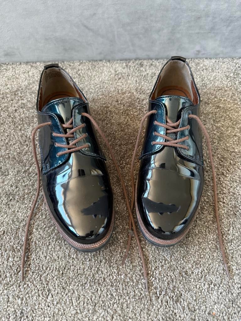 Marco Tozzi Lakleren Veterschoenen Maat 39, Ophalen of Verzenden, Zo goed als nieuw, Zwart, Schoenen met lage hakken