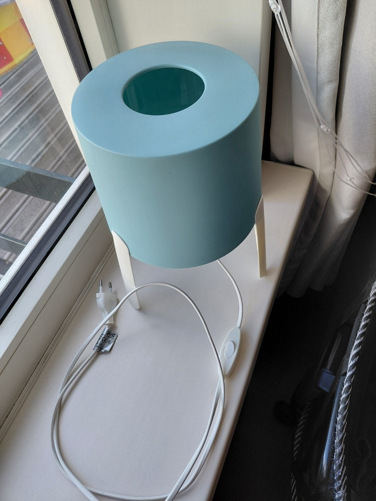 Ikea Kleine Blauwe/aqua Lamp, Overige materialen, Gebruikt, 27 cm, Met kap