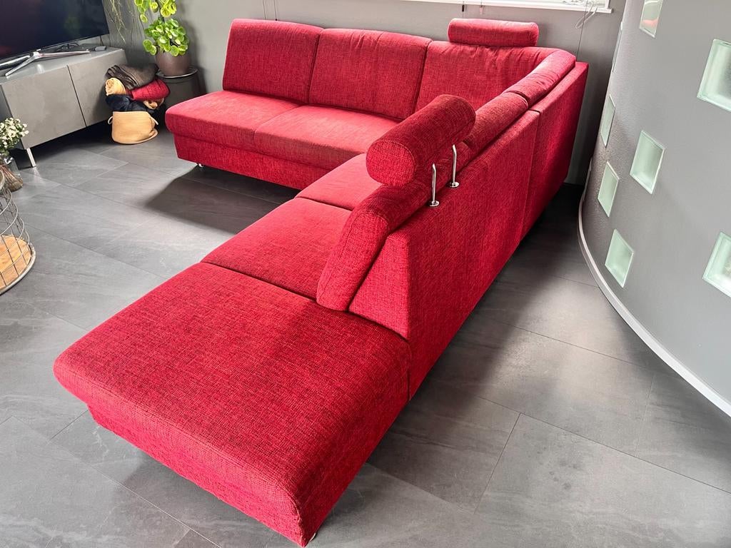 U-hoekbank + chaiselongue, kussens, opbergers + slaapbank, Ophalen, Gebruikt, Stof, U-hoek (slaap) bank