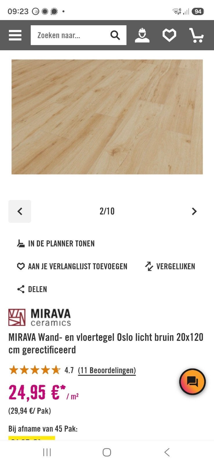 Wand- vloertegels 4x plus een deel Oslo lichtbruin, Ophalen, Houtprint, Beige, Overige typen