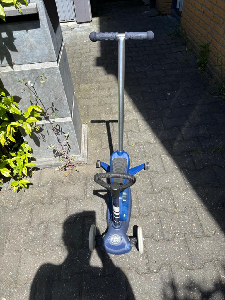Kinderstep 3-in-1 met zitje en duwstang, Ophalen of Verzenden, Gebruikt, Gewone step
