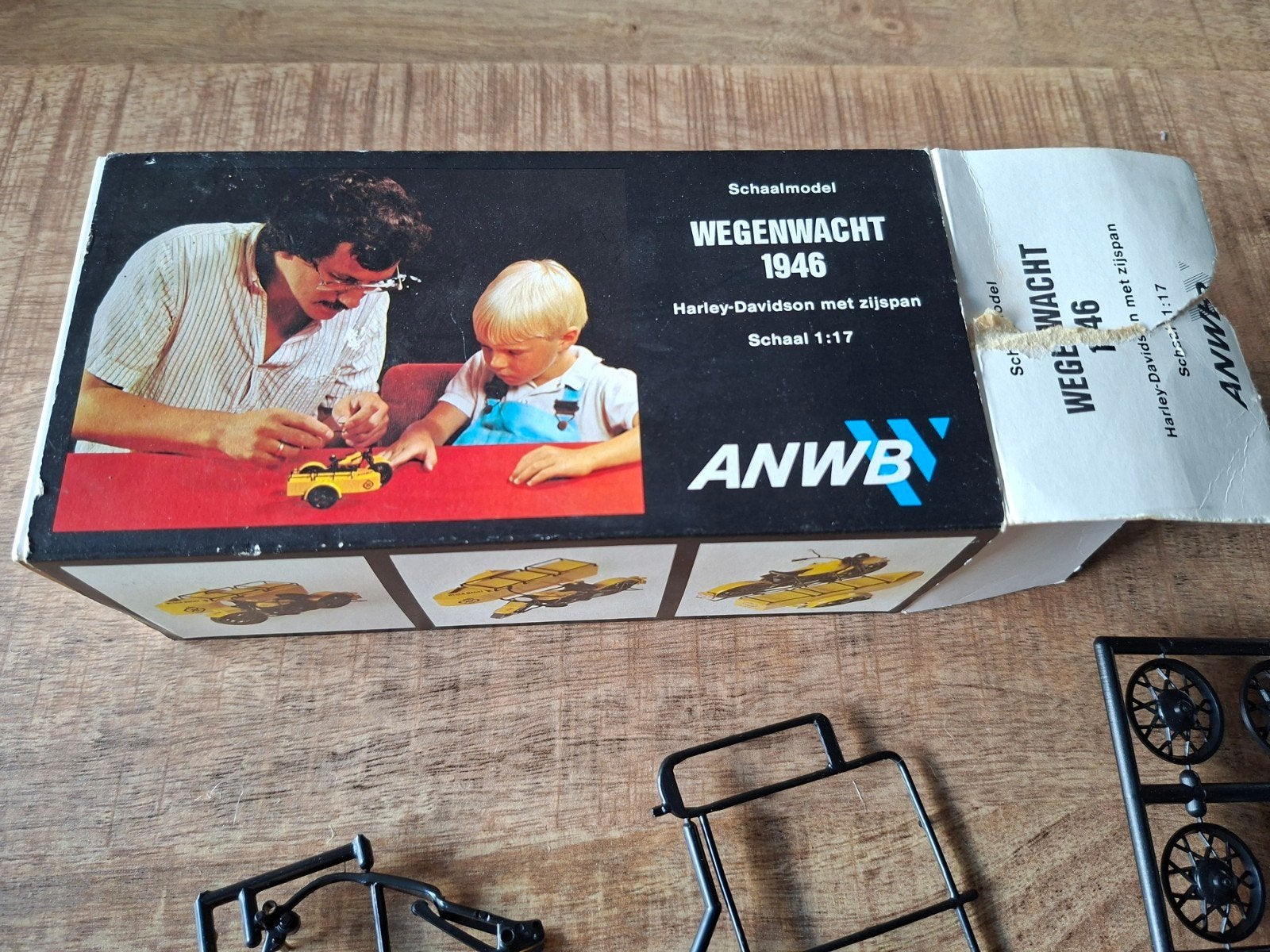 ANWB wegenwacht 1946 schaalmodel harley davidson zijspan, Ophalen of Verzenden