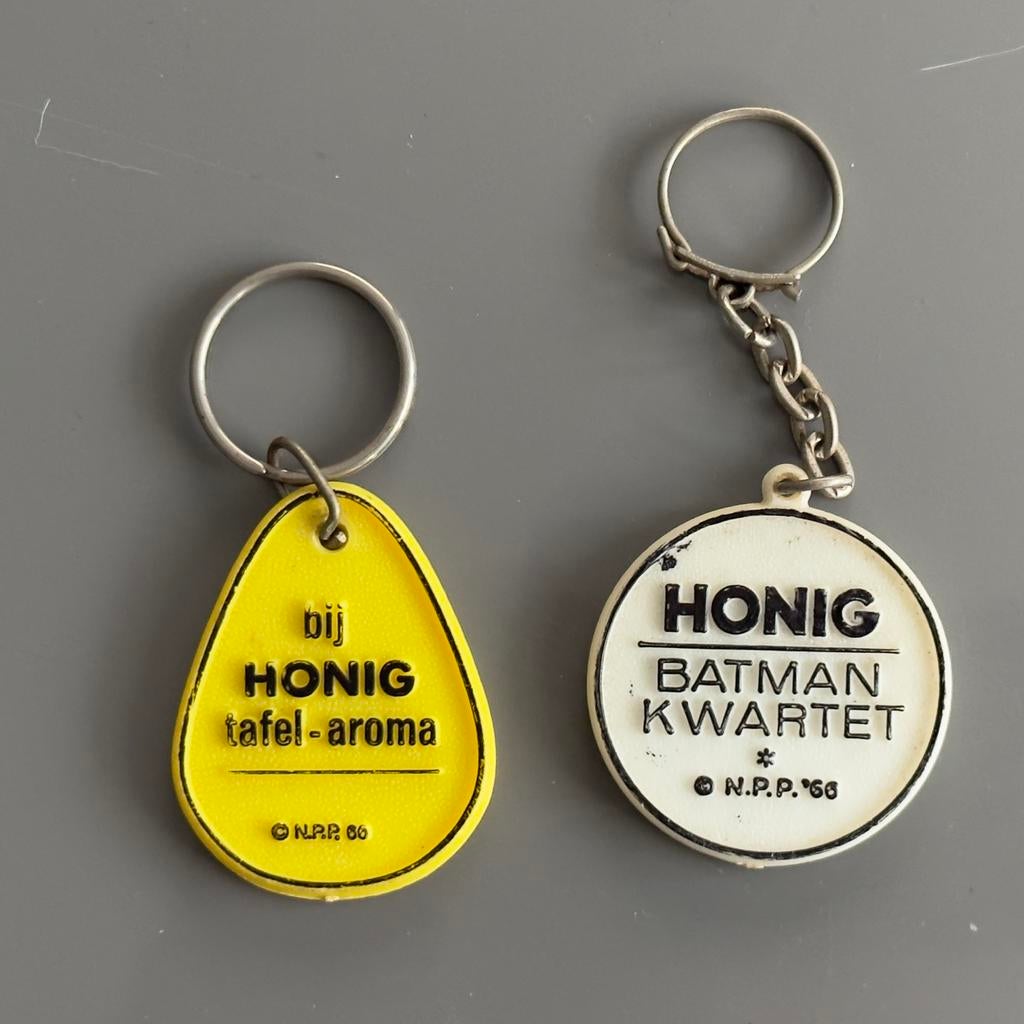 Vintage Batman sleutelhangers - Honig kwartet 1966, Verzamelen, Ophalen of Verzenden, Gebruikt, Overige typen