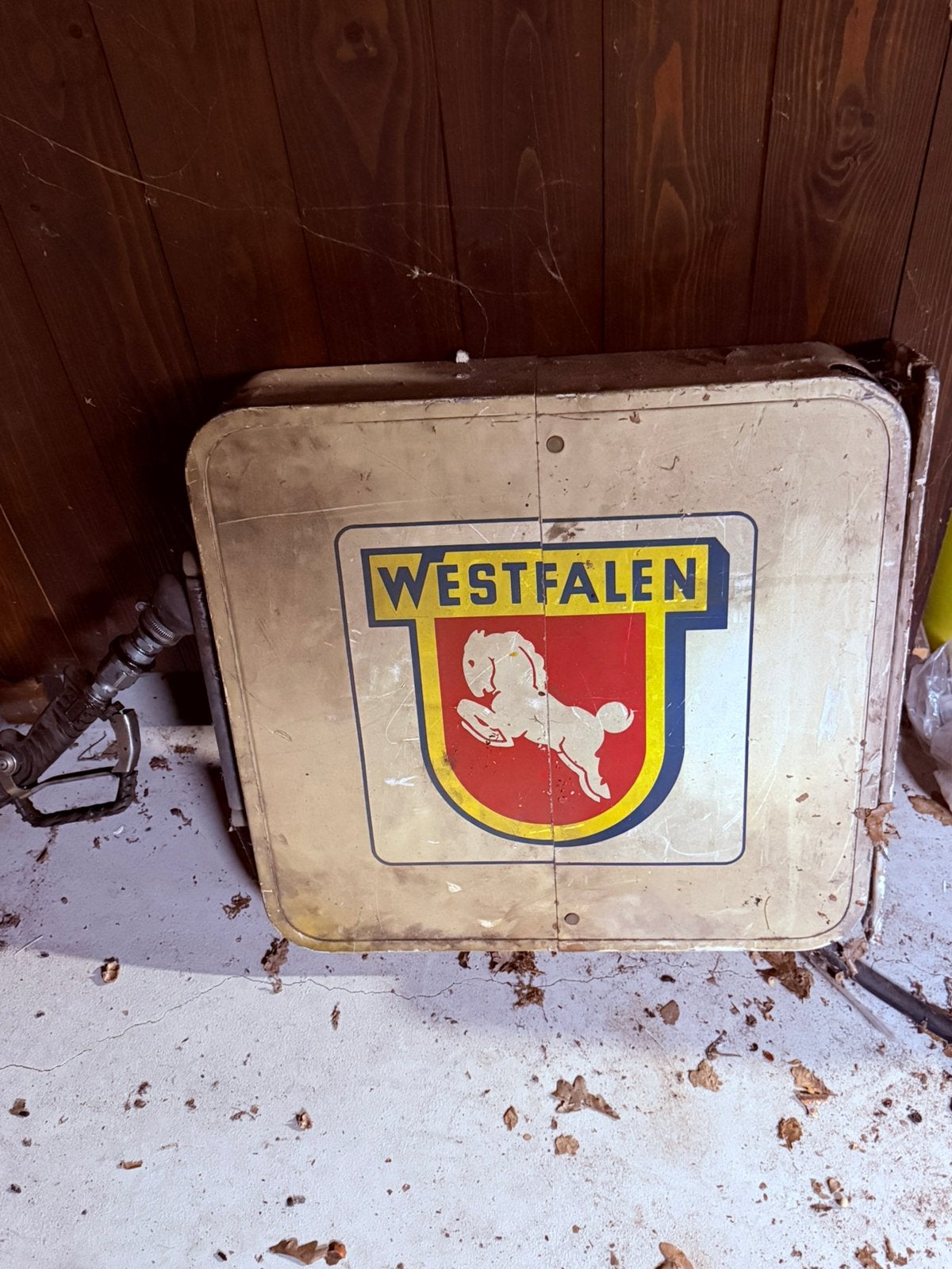 Westfalen oliepomp haspel tankstation benzinepomp Texaco BP, Ophalen, Gebruikt, Reclamebord