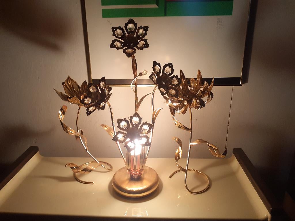 lamp messing jaren 60 70 design Hollywood regency retro, Gebruikt, ?, ?, ?