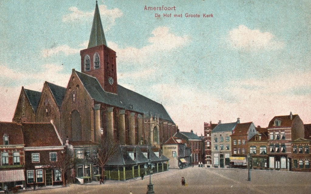 Amersfoort, De Hof met Groote Kerk (1917) 131536, Verzenden, Voor 1920, Gelopen, Utrecht