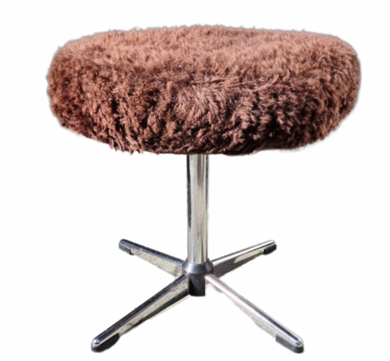 Vintage draai kruk chroom bruin 60s 70s retro mid century, Verzamelen, Ophalen of Verzenden, Huis en Inrichting