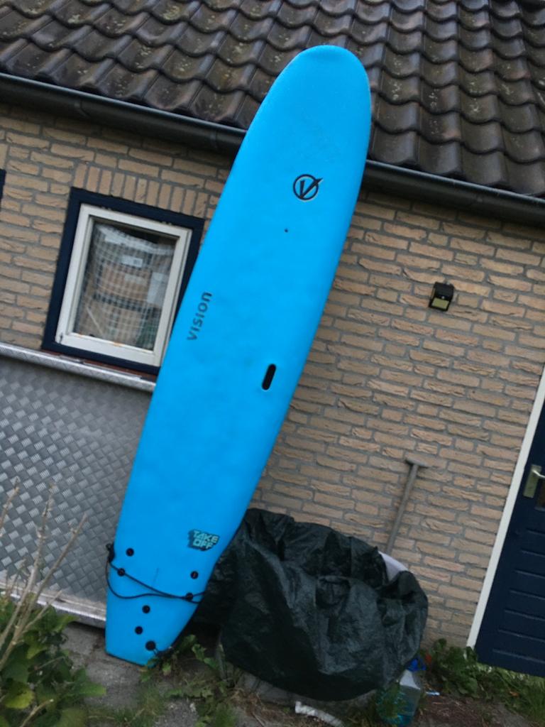 Softtop Longboard 9.0 foot met leash, Watersport en Boten, Golfsurfen, Ophalen, Gebruikt, Longboard