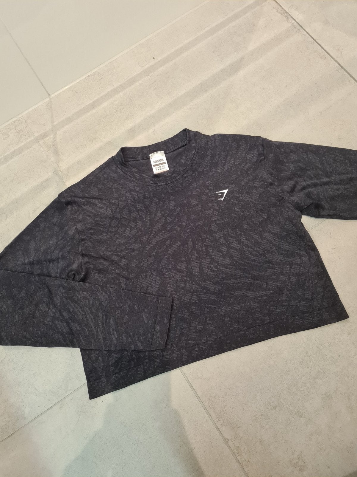 Zwarte grijze gymshark top met lange mouwen maat xs 34, Nieuw, Ophalen of Verzenden, Fitness of Aerobics, Maat 34 (XS) of kleiner