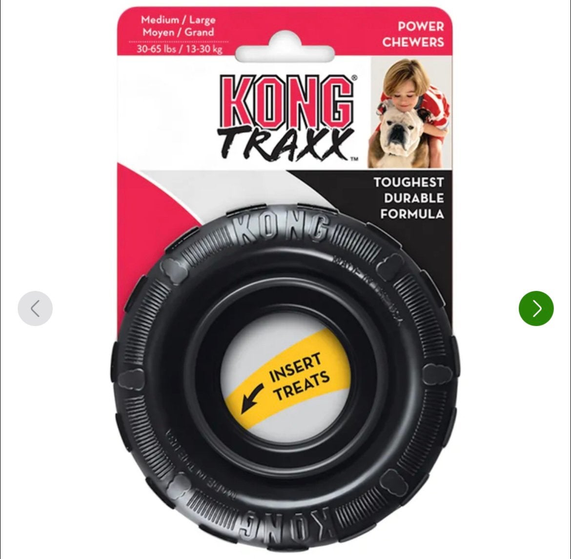 KONG Traxx band Medium/Large hondenspeelgoed, Ophalen of Verzenden, Zo goed als nieuw, Apporteerspeelgoed, Kong