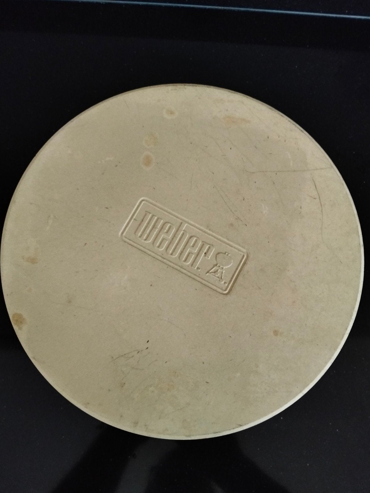 2 Weber pizzastenen - 36 cm doorsnede, 1 cm dik, Ophalen of Verzenden, Gebruikt, Weber