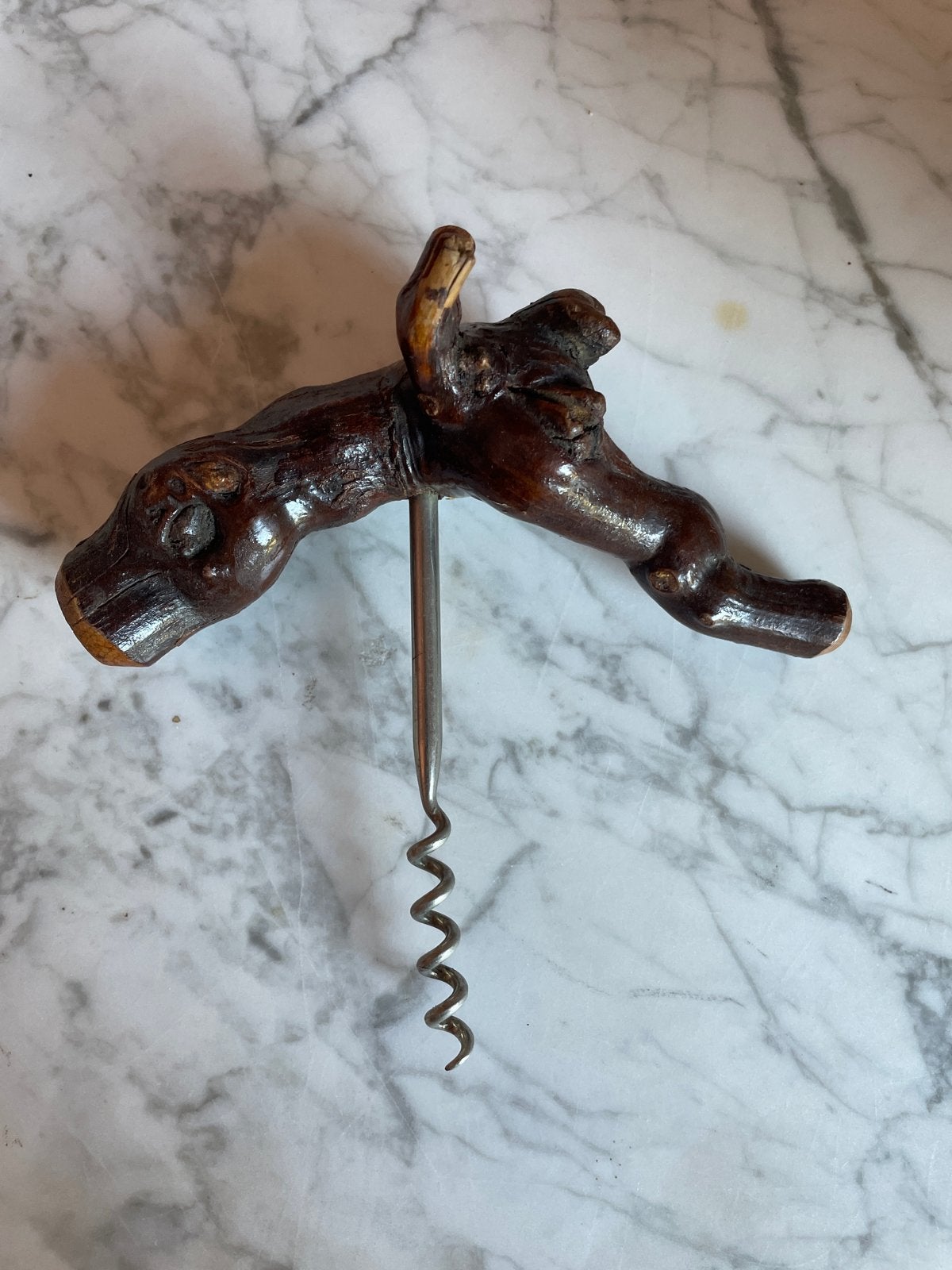 Bijzondere houten kurkentrekker, Ophalen of Verzenden