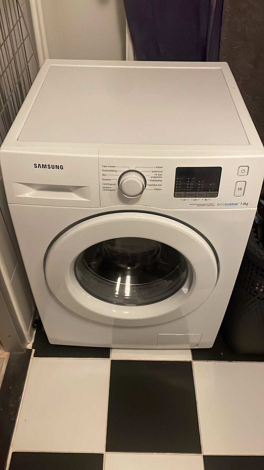 Samsung EcoBubble 7.0kg Wasmachine - Zo goed als nieuw, Ophalen, Zo goed als nieuw, Voorlader, 85 tot 90 cm
