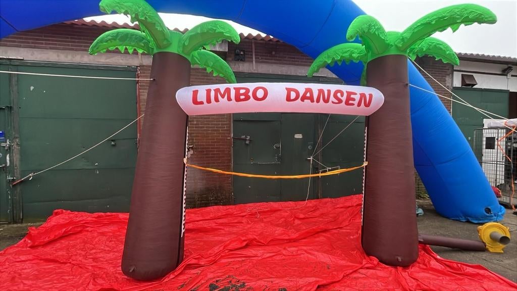 Opblaas Limbo Dansen met Blower en Tas - 3x3 meter, Kinderen en Baby's, Speelgoed | Buiten | Los speelgoed, Ophalen, Gebruikt