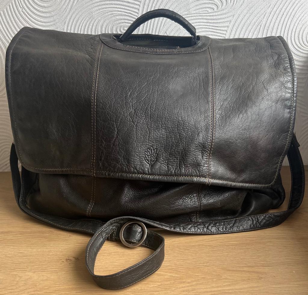 De Rooy. Grote leren boekentas/schooltas/aktetas., 30 tot 40 cm, Aktetas of Boekentas, 40 tot 50 cm, Ophalen of Verzenden