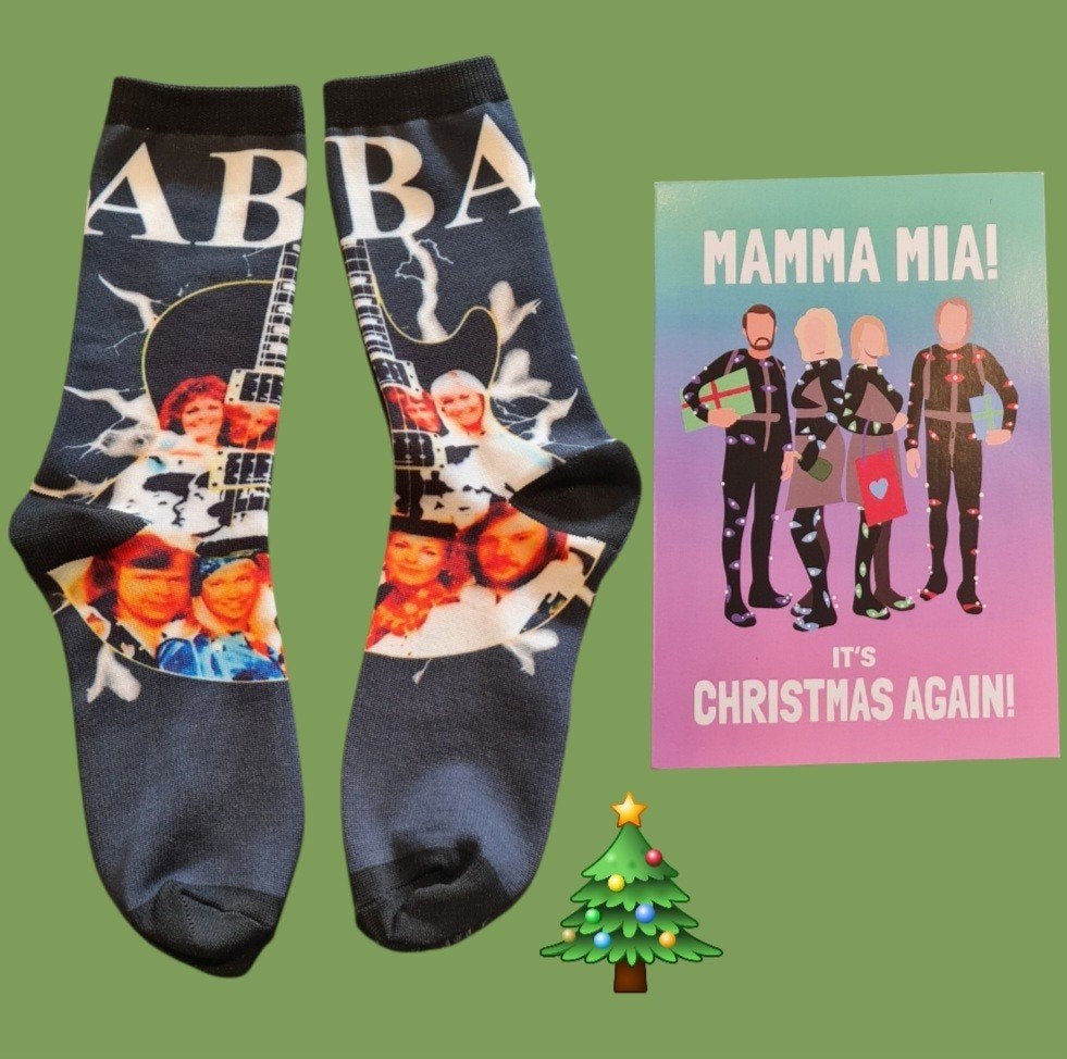 ABBA SOKKEN + KERST KAART ABBA, Ophalen of Verzenden, Nieuw