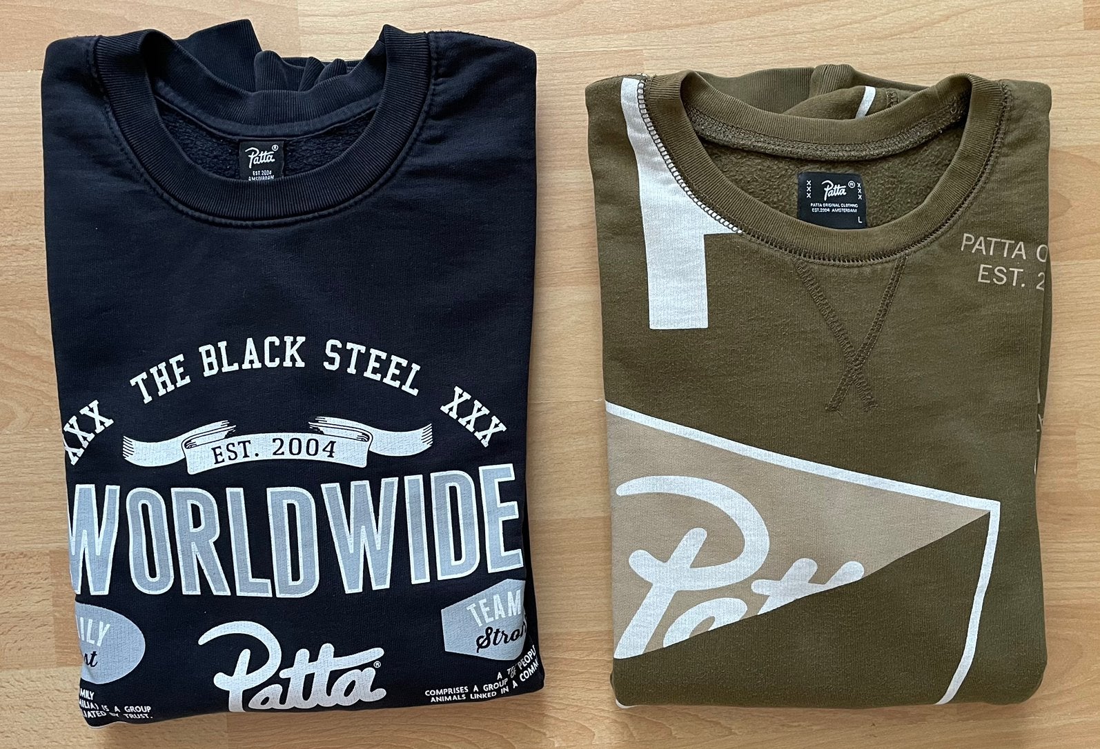 2 x Patta crewneck L, Ophalen of Verzenden, Zo goed als nieuw, Maat 52/54 (L), Overige kleuren