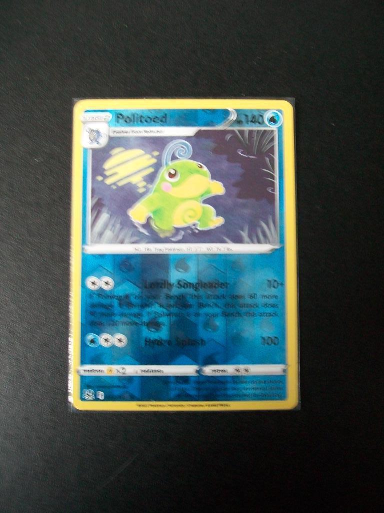 9727. Nieuwe Pokemon Kaart holofoil POLITOED hp140 (032/196), Verzenden, Nieuw, Losse kaart, Foil