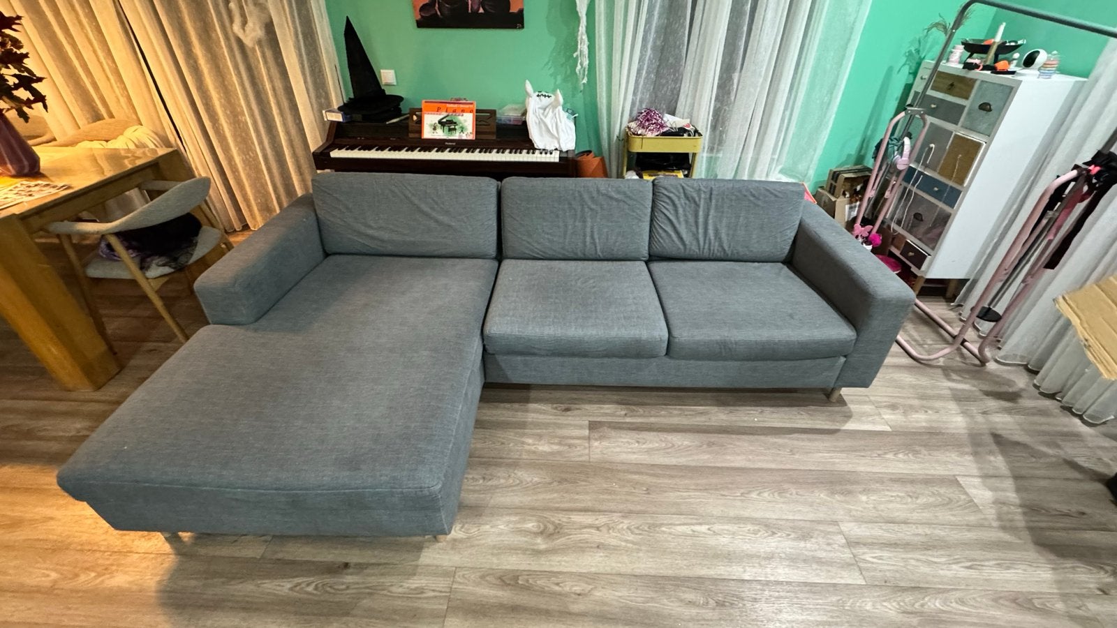 Grijze hoekbank van Bolia, Ophalen, 250 tot 300 cm, 100 tot 125 cm, Hoekbank