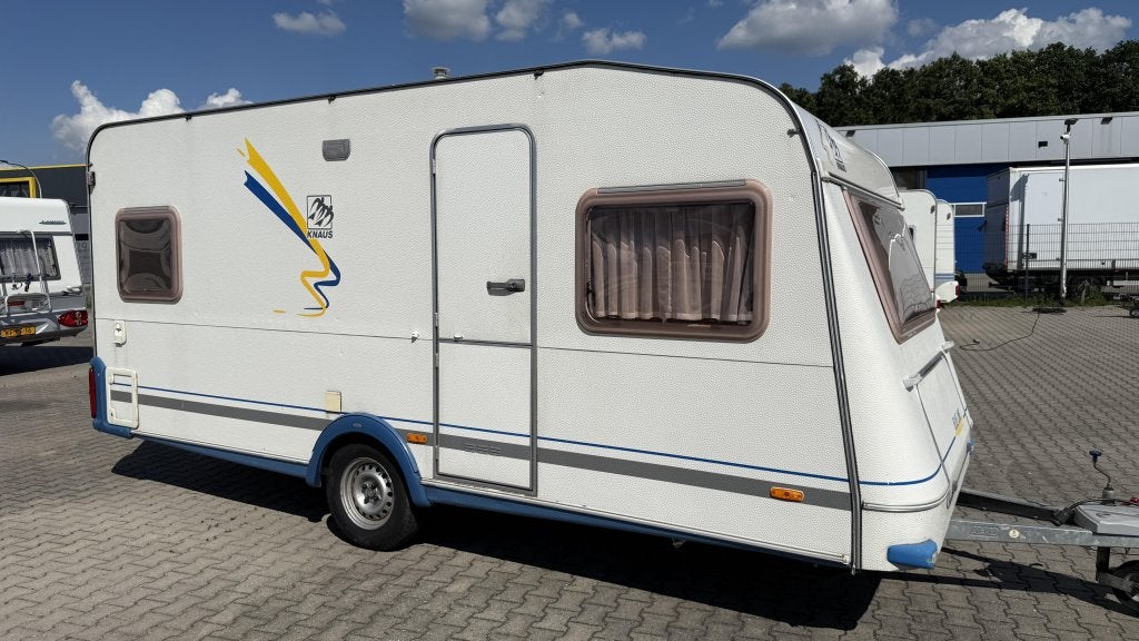 Knaus Blue Line 450 TF bouwjaar 2001 met voortent, Caravans en Kamperen, Caravans, Rondzit, Bedrijf, Overige typen, 4 tot 5 meter