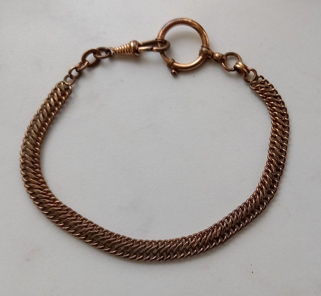 Antieke goudgevulde(double)horlogeketting, Sieraden, Tassen en Uiterlijk, Antieke sieraden, Verzenden, Zilver, Ketting, Verguld