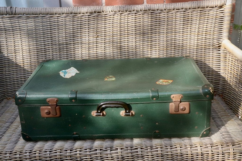 Leuke groene vintage/ retro koffer uit de jaren 60/70., Ophalen, Huis en Inrichting