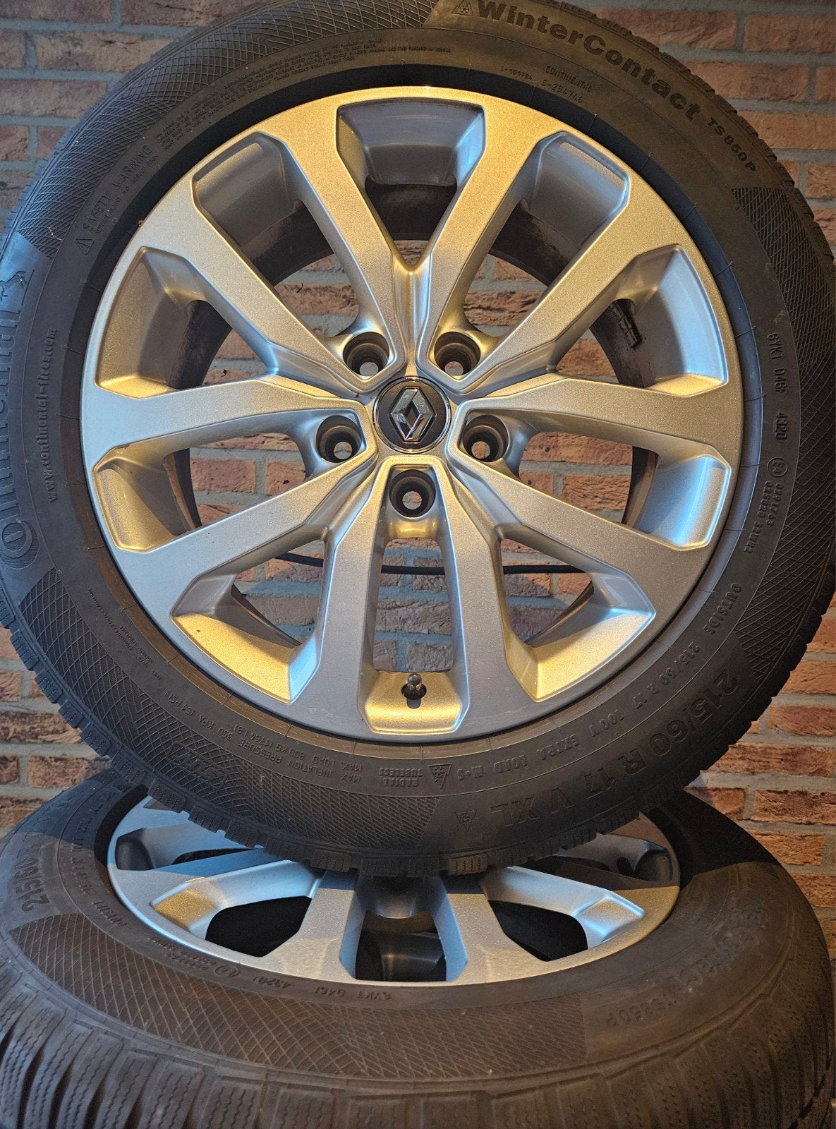 17 inch Renault Kadjar Winterset 5x114.3 7mm profiel TPMS, Ophalen, 215 mm, Banden en Velgen, 17 inch