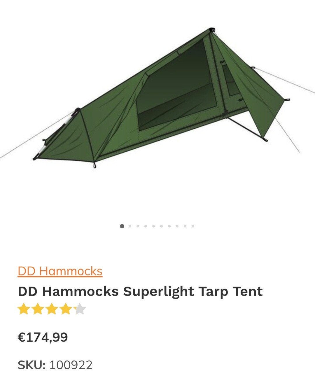 DD Hammocks Superlight Tarp Tent (excl. wandelstokken), Ophalen of Verzenden, Nieuw, Tot en met 2