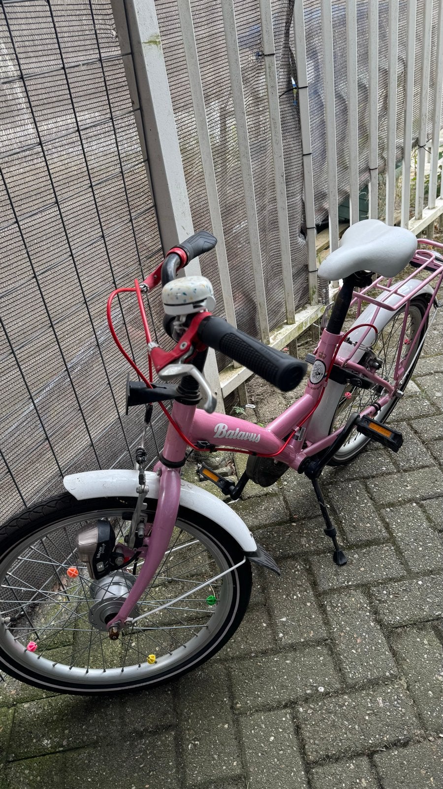 Roze Batavus kinderfiets - nog steeds goed!, Ophalen, Gebruikt, Velgrem, Handrem