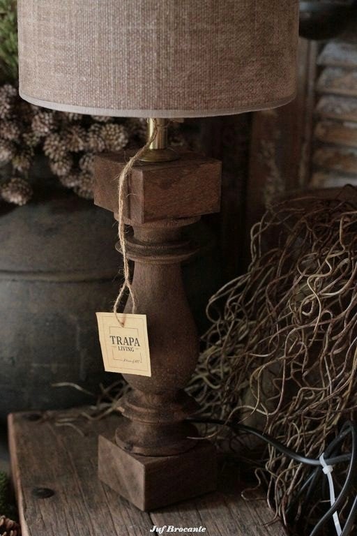 TRAPA-LIVING balusterlamp vintage oak, Huis en Inrichting, Www.jufbrocante.nl, Www.jufbrocante.nl, Nieuw, Ophalen of Verzenden