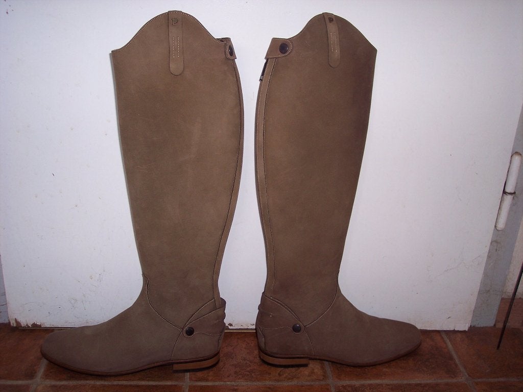 Petrie Rijlaars Suède Taupe/Mosgroen 45 Nieuw !!!, Ritssluiting, Dressuur, Dames, Nieuw