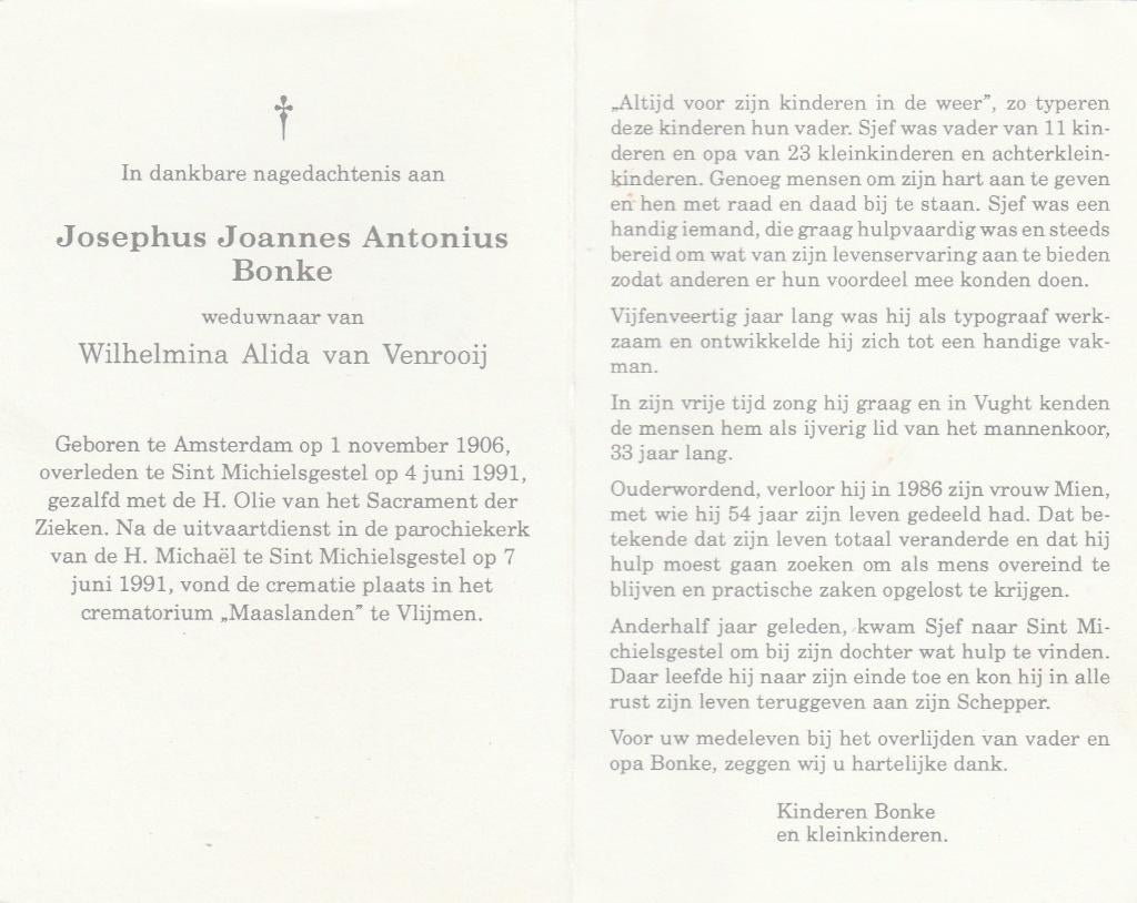bidprentjes +brabant-bonke-bonnes-de bont-bonte-booij-boom, Ophalen of Verzenden, Bidprentje