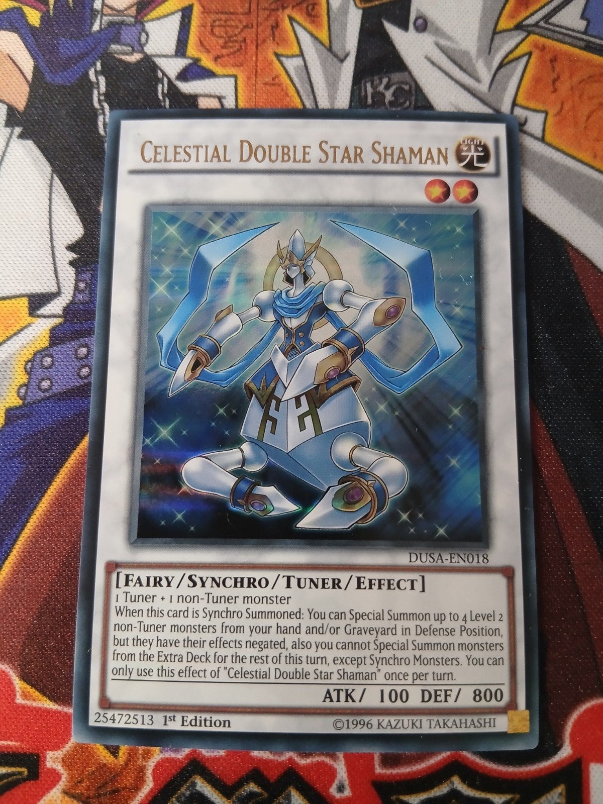 Celestial Double Star Shaman - Ultra Rare DUSA - Yu-Gi-Oh, Ophalen, Zo goed als nieuw, Foil