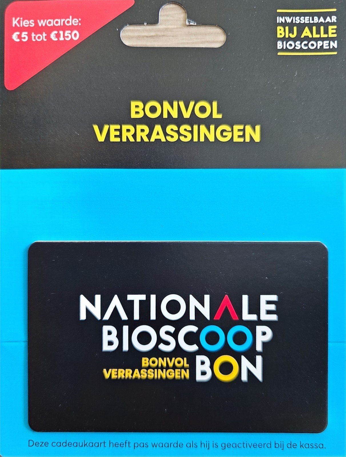 Nationale Bioscoop Bon, Tickets en Kaartjes, Kortingen en Cadeaubonnen, Eén persoon, Cadeaubon
