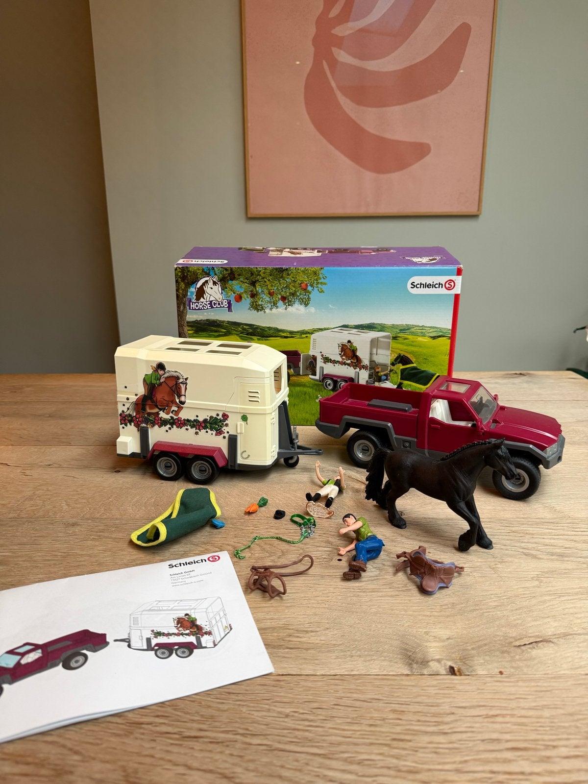 Schleich Horse Club Pick-up met paardentrailer 42346, Ophalen of Verzenden, Gebruikt, Jongen of Meisje
