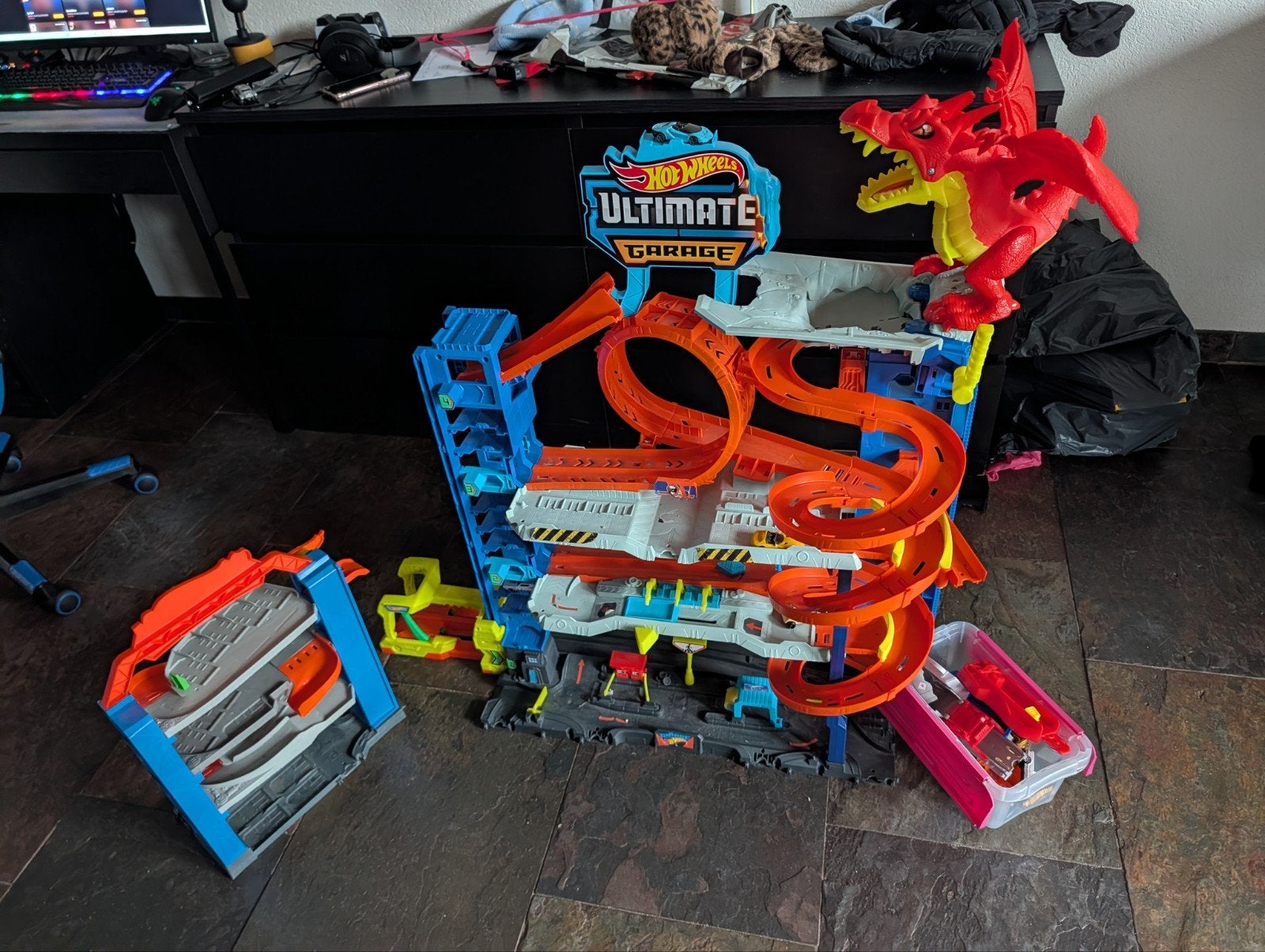 Hot Wheels Ultimate Garage met auto's en kleine baan, Ophalen, Hot Wheels, Handmatig, Met looping