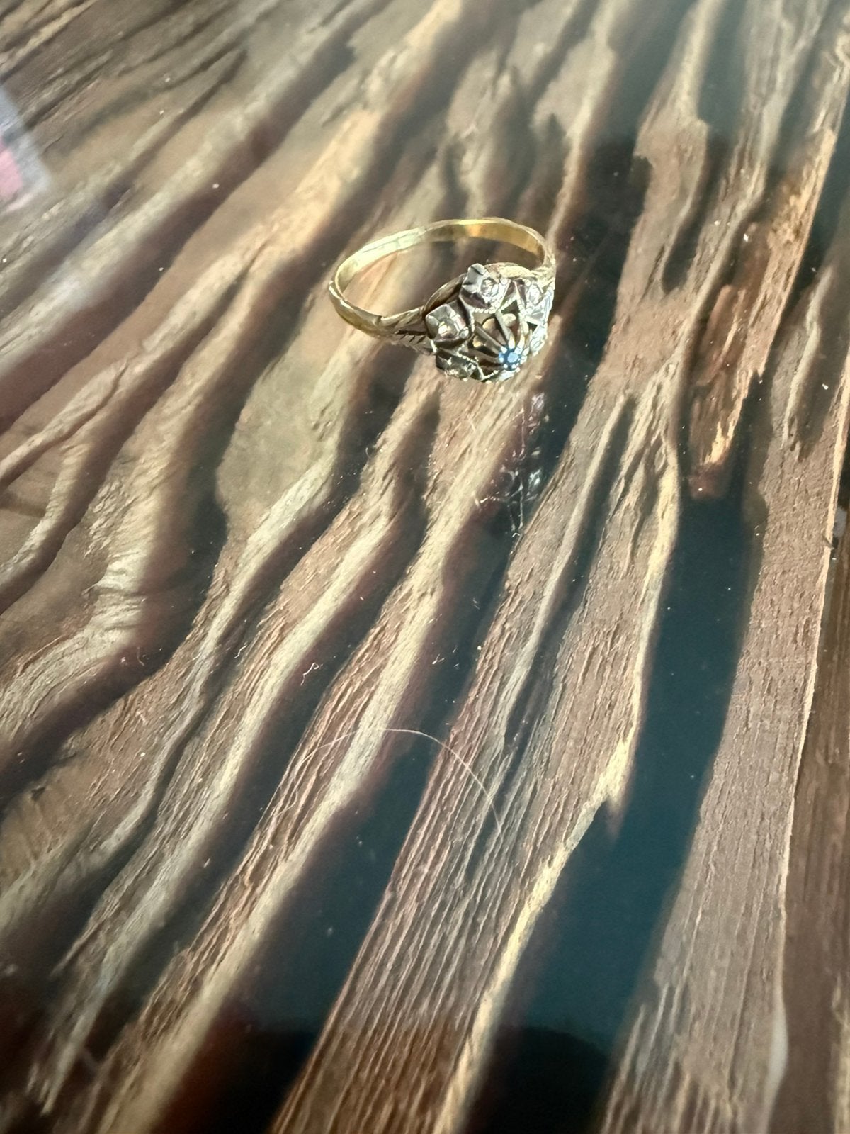 Gouden antieke damesring, Sieraden, Tassen en Uiterlijk, Ringen, Ophalen, Zo goed als nieuw