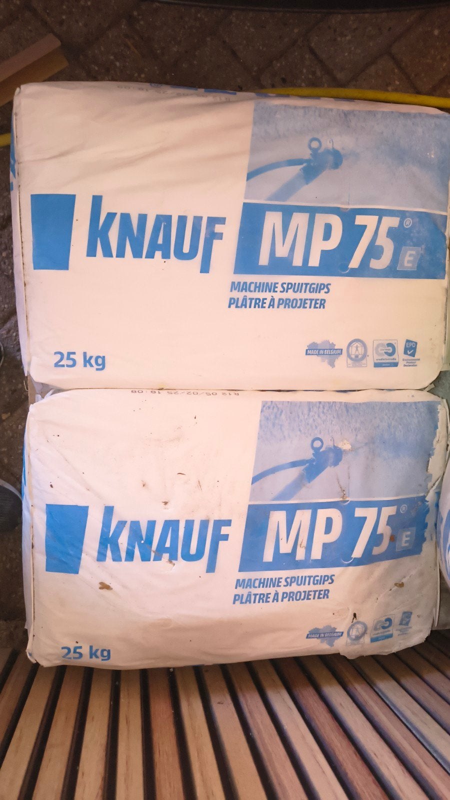 Knauf MP 75 Spuitgips voor binnenwanden en plafonds (2,5 zak, Ophalen