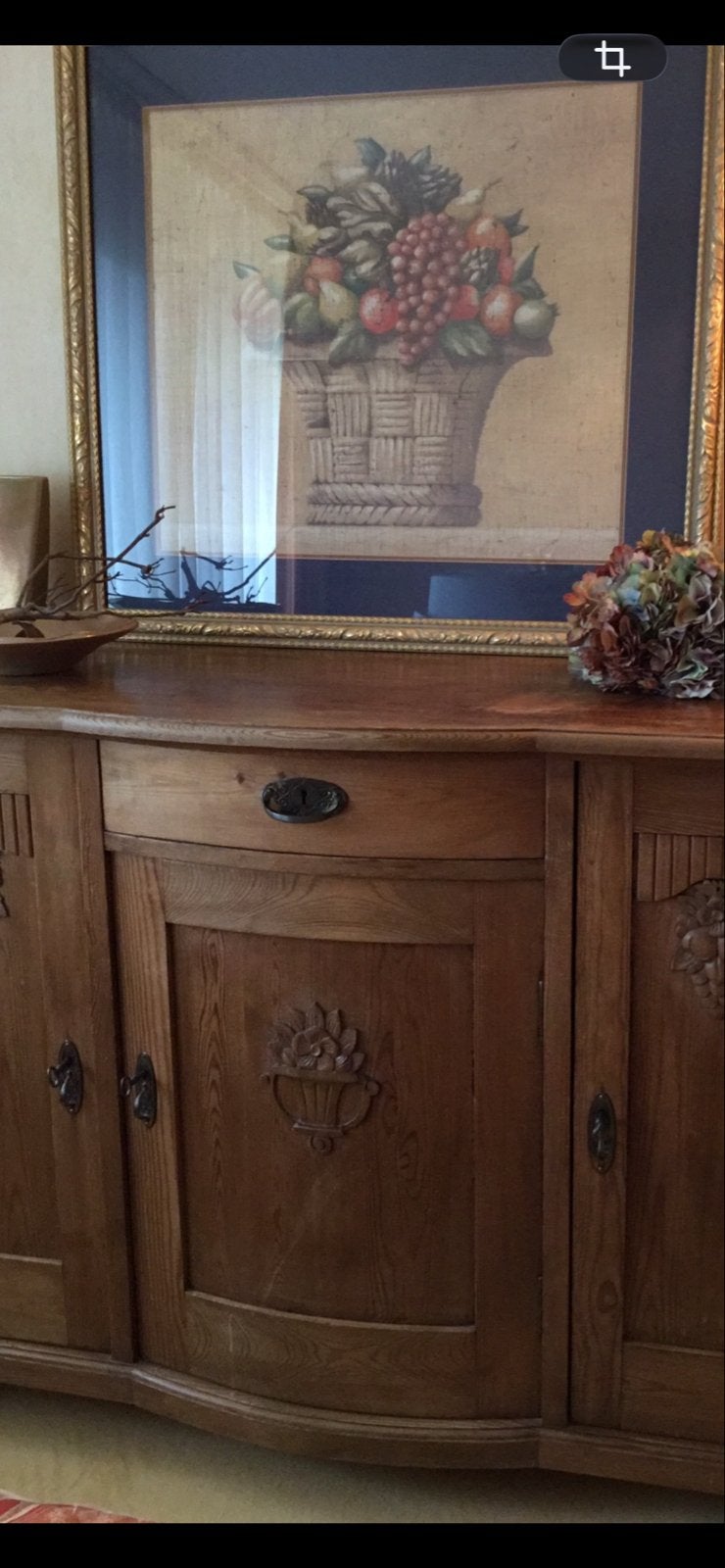 Antiek houten dressoir met sierlijke details, Ophalen
