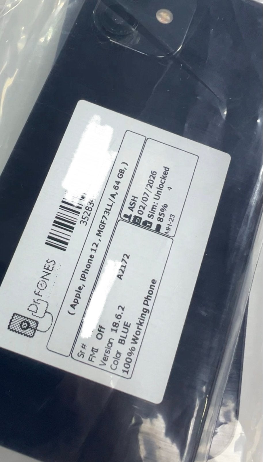 Apple iPhone 12 Donkerblauw 64GB - 85% Bat terijconditie, Telecommunicatie, Mobiele telefoons | Apple iPhone, Gebruikt, Blauw