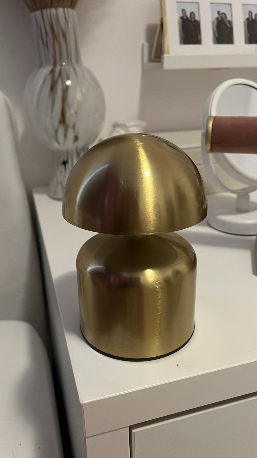 Gouden paddestoel tafellamp 3 kleuren - Modern design, Ophalen, Zo goed als nieuw